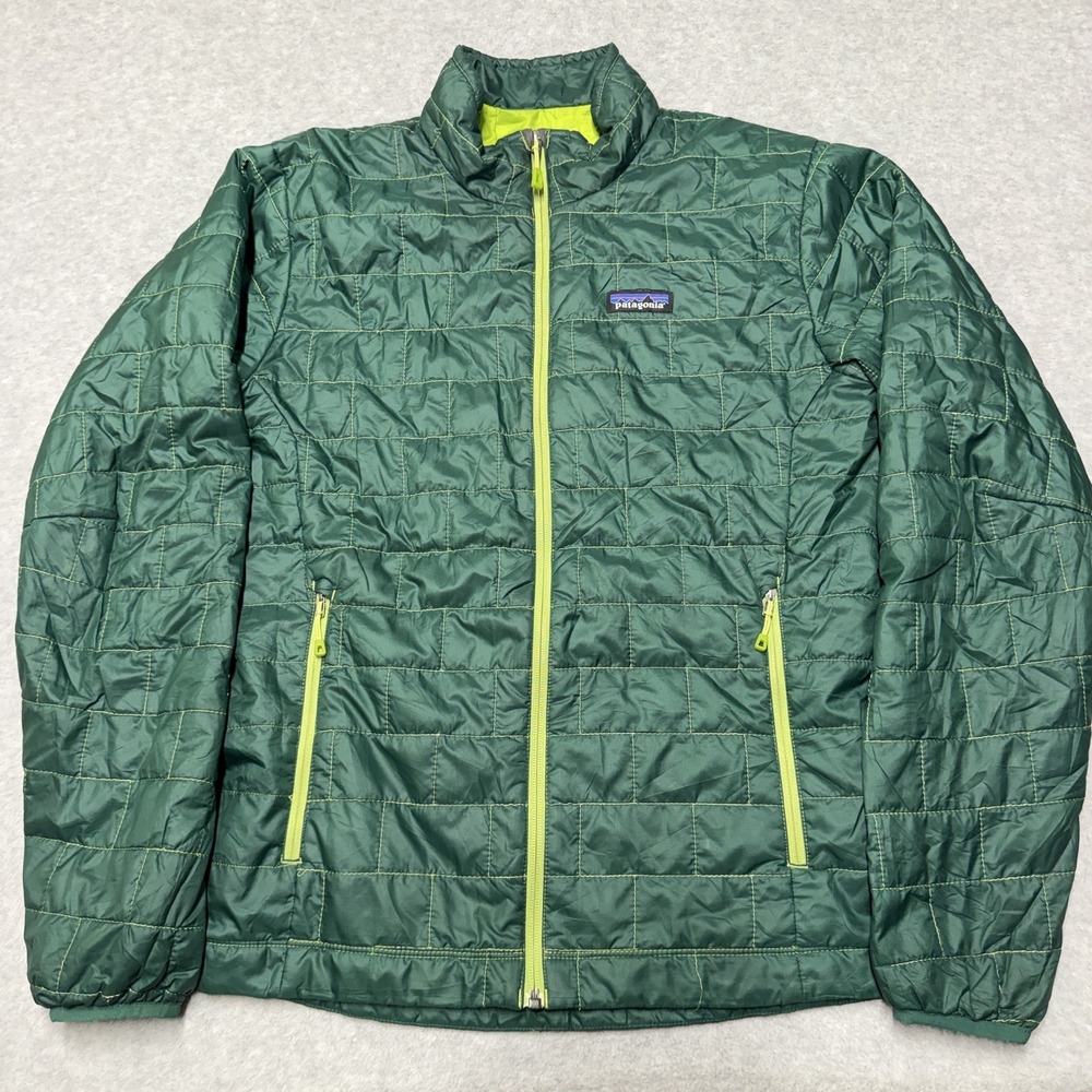 Patagonia Nano Puff Jacket Mens Small Green Insulated Full Zip Lightweight